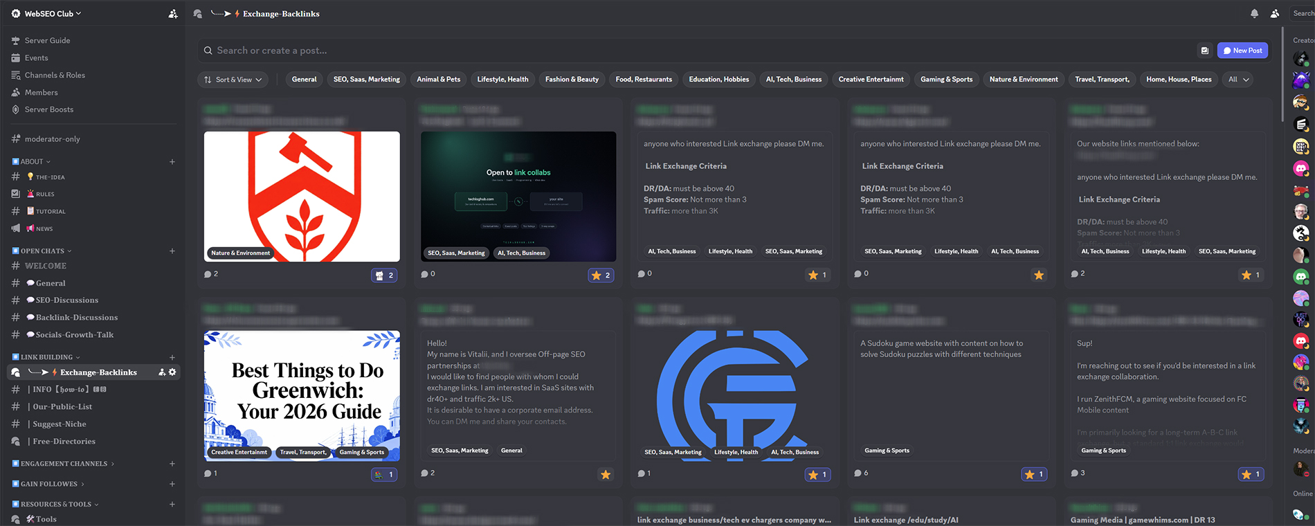 Discord Community Screenshot - Backlink Exchange Platform - WebSEO