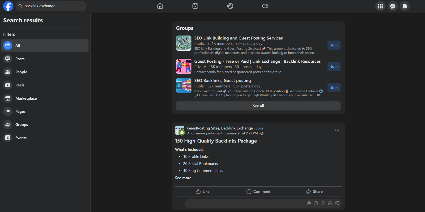 Facebook Backlink Exchange Platform
