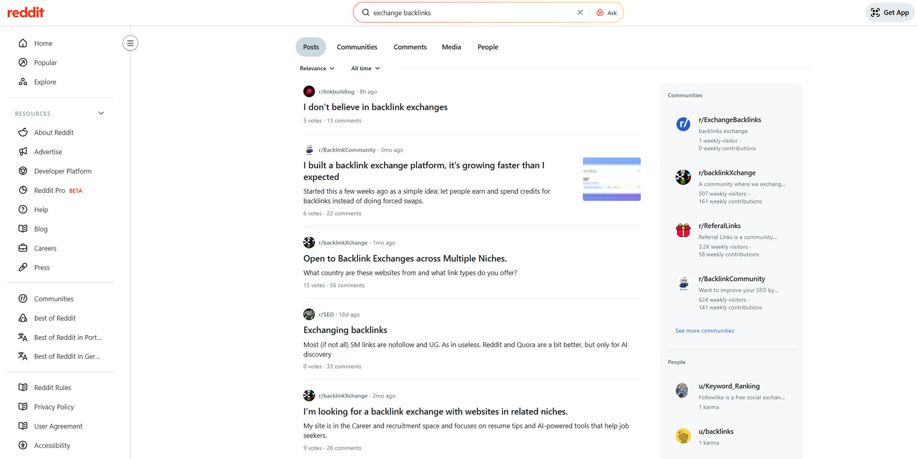 Reddit Backlink Exchange