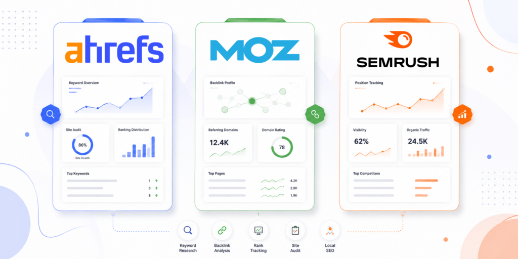 Semrush Vs Ahrefs Vs Moz